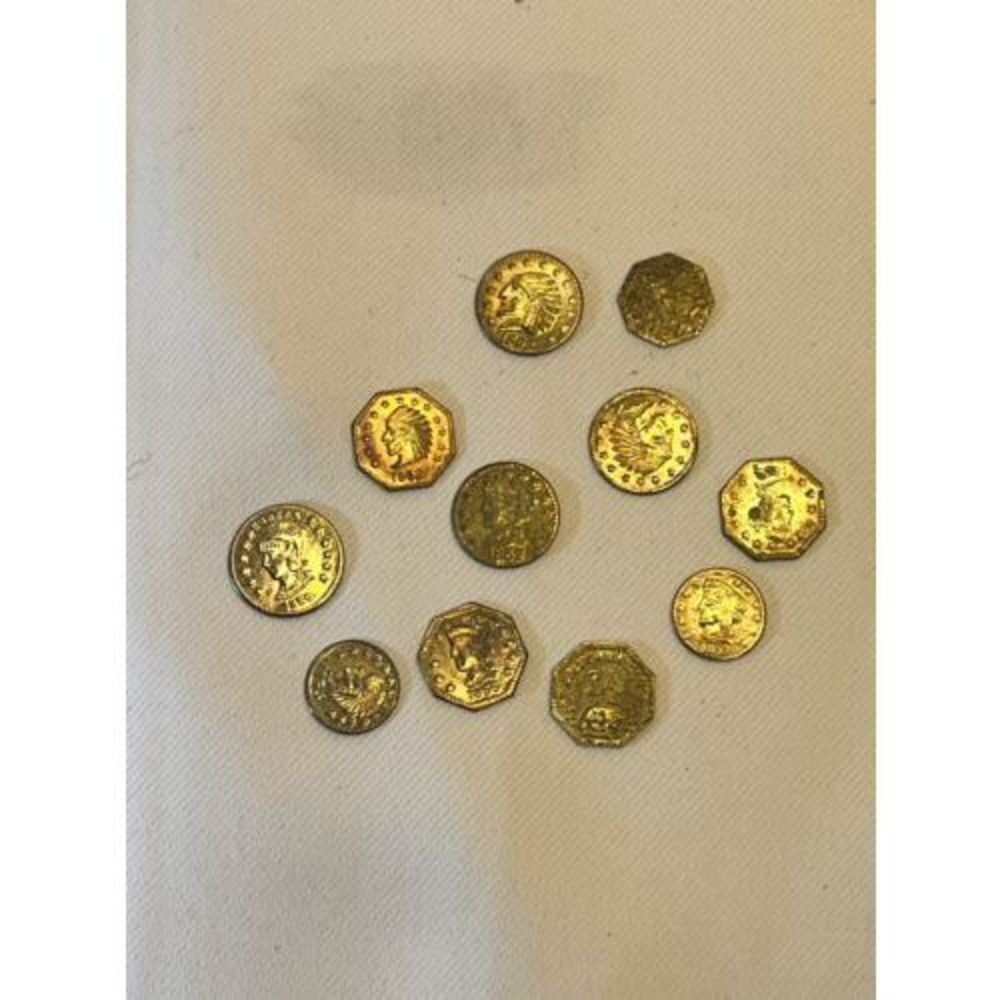 Lot Of 11 California Gold Souvenir Token Half 1/2 Dollar Octagonal Liber…